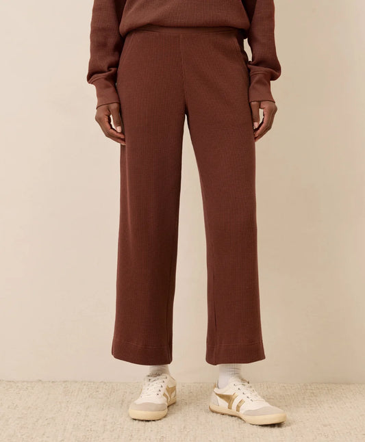 clearance thermal waffle wide leg pant