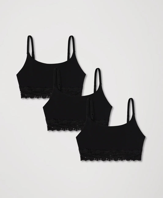 lace modern scoop bralette 3-pack