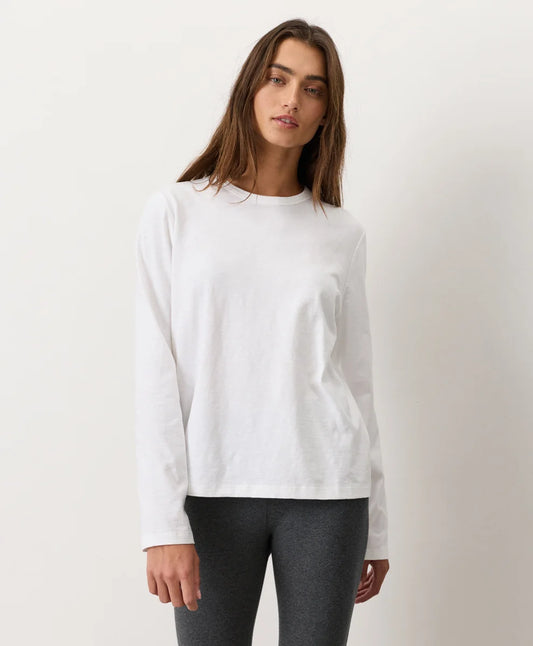 soft-slub essential crewneck long sleeve tee