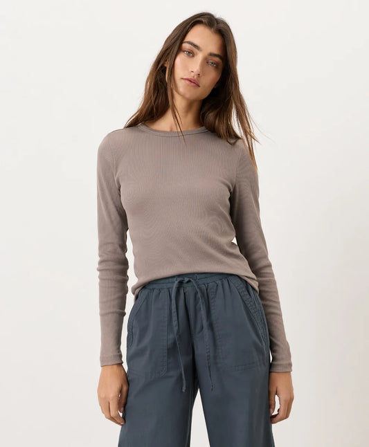 clearance perfect rib crewneck long sleeve tee