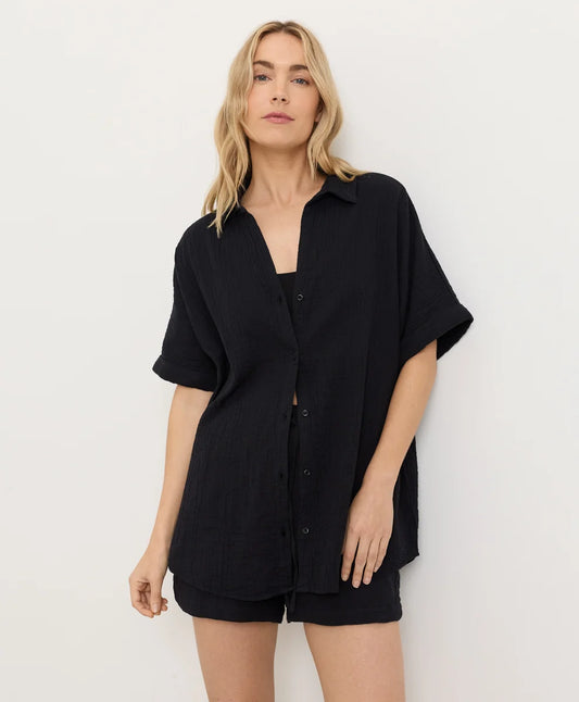 clearance coastal double gauze oversized shirt